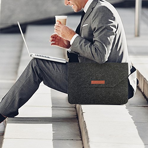 Cmxing Laptop Tasche f  r 13 3 Zoll Macbook Air  Pro Retina 12 9 Zoll iPad Pro Filz Sleeve H  lle Ultrabook  13 3 Zoll Grau  Grau 