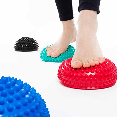 Balance-Kugel »Igel« zur Steigerung der Balance / Koordination. Ideal für Balance-Training 320g zirka 8cm hoch und 16cm Durchmesser in blau, rot, türkis oder schwarz. - 8