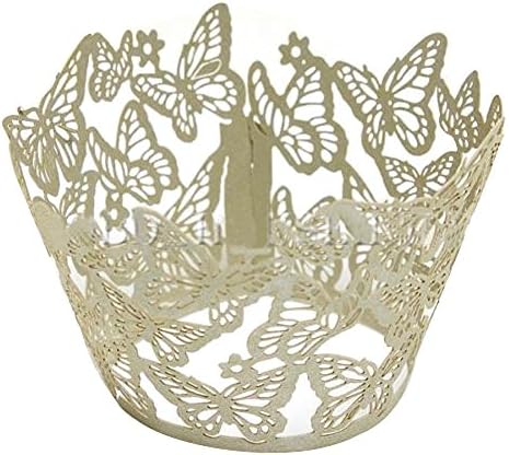 Bodhi2000® 12pcs Hollow Butterfly Cupcake Wrappers Muffin Cake Cups Cases Holders Wedding Party Liner Decor