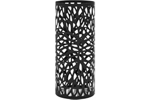 vidaXL Umbrella Stand Leaves Steel Black Home Office Storage Holder Rack Bin