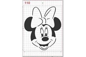 GiwuArt - Minnie Mouse Face Stencil Mylar A4 Sheet 190 Micron Strong Reusable Craft Art Wall Deco