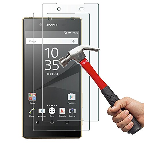 Ashleyoo Cristal Templado para SONY XPERIA Z5  2 Unidades   Cristal Vidrio Templado Protector para SONY XPERIA Z5 -  Sin burbujas   Dureza de Grado 9H  - protector pantalla para Z5