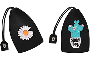 Junerain 4PCS Custodia for chiave tipo estraibile creativo, custodia for chiave auto in pelle PU Cartoon Grande capacità Cover for chiave auto estraibile for uomo donna, custodia portachiavi for auto