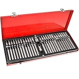 TecTake Coffret de 54 embouts de vissage 12 pans et 6 pans spline courts et longs XZN hex torx