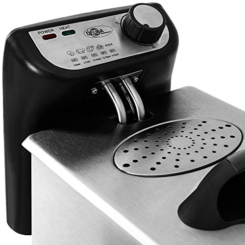 Edelstahl Friteuse Fritöse 4 Liter 2200 Watt zerlegbar Kaltzonen Fritteuse Friteuse INOX - 5