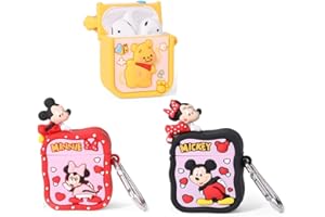 (3 Pack) Hülle für AirPods 1st/2nd Erzeugung, XMBYGY Silikon AirPods 1/2 Ohrhörer Hülle Schutzhülle mit süßem lustigem Hautdesign, mit Schlüsselanhänger