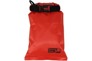 Survival Duck 1L Lightweight Dry Sack, Small Waterproof Dry Bag 1 Litre, Perfect for Keys, Cash Wallet (Red)
