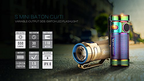 Olight® S mini Baton Taschenlampe Cree XM-L2 LED max. 550 Lumen mit 16340 CR123A 1600mAh Batterie – Globale Limited Sonderedition - 6
