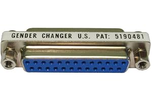 World of Data 25-Pin Parallel Gender Changer (Female-Female) - Low Profile (Slimline) - Coupler - DSUB - IEEE-1284 - D25 - Cable Converter - Port Adapter
