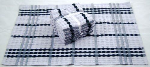 Pack of 10 GREY & BLACK 100% Cotton Kitchen Terry Tea Towels