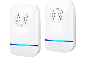 HNYGS-EU Repelente Ultrasónico Mosquitos Control de Plagas para Las Moscas, Cucarachas, Arañas, Hormigas, Ratas y Ratones, Insectos, Antimosquitos Electrónico Extra Fuerte para Interiores (2 Pack)