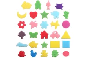 YeahiBaby Éponges à Peindre Mousses Tampons de Formes Différentes pour Enfant Bébé Bricolage Artisanat DIY Peinture 30pcs (Mixed Color)