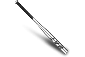 EMMEXX Batte de Baseball Aluminium 34 Pouces Bleu Noir Argent au Choix Batte Base-Ball métal Adulte Pro Léger pour Exercice Joueurs Jeu Homme Femme 86cm de Longueur Solide Durable à la Mode (Argent)