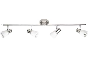 BRILLIANT lámpara Luca tubo spot 4 fl. Hierro/cromo/blanco | 4x R50, E14, 40W, adecuado para lámparas reflectoras (no incluidas) | Escala A ++ a E | Brazos giratorios/cabezales giratorios
