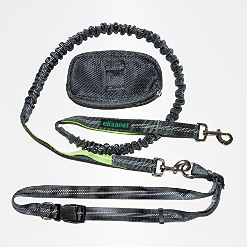 Preisvergleich Produktbild elisapet - Jogging Hundeleine - Freilaufleine - Hüftleine - Joggingleine - Neue Joggingleine / Premium Leine für Große Hunde mit Flexi Dämpfung / Robuste Hunde Leine zum Joggen, Spazieren, Gassi, Fahrrad Fahren / Fahrradleine, Joggingleine & Laufleine mit komfortablem Neopren Bauchgurt