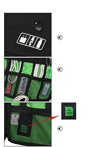 BAIGIO Unisex Tragbare Reisetasche für Electronisches Zubehöre Tasche Case Tragetasche Wasserdicht für USB Drive Shuttel Festplatte Kabel und sonstiges Zubehör,Schwarz - 7