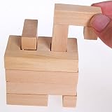 Joyeee® Denksportaufgaben aus Holz Gehirnjogging Puzzle Entwirrung Puzzles – #8 - 3