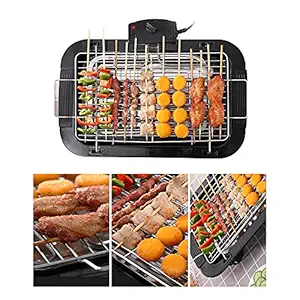 Smokeless Indoor/Outdoor Electric Grill Portable Tabletop Grill Kitchen BBQ Grills Adjustable Temperature Control,Removable Water Filled Drip Tray,2000W,Black?EU Plug?