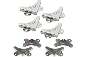4 x Mirror Corner Brackets Nickel Wall mounting Hanging Gyms Bathrooms Angle Bracket Mirror Hanging Kit - Citystores