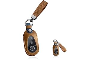 HIBEYO smartkey etui na kluczyki samochodowe pasuje do Mercedesa skóra bydlęca etui ochronne na klucze do Mercedes-Benz C/S klasa W206 W223 S500L C200 C260 zdalne etui na klucze, brązowe