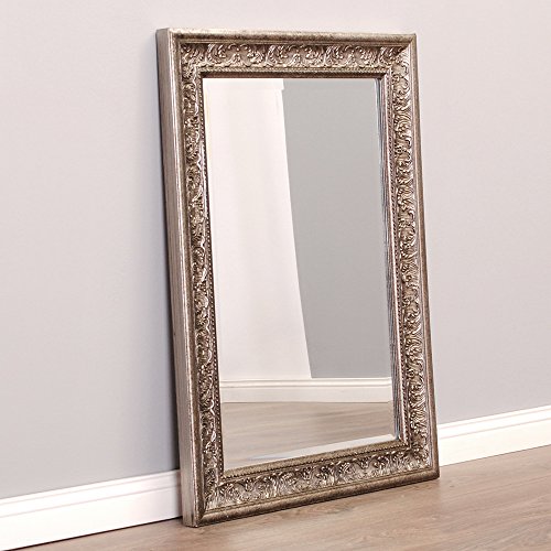 Pompöser Barock Spiegel FIORA 90x70cm Silber – Antik - 3