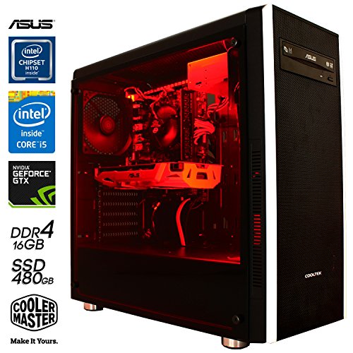 SNOGARD Gaming-PC Intel® Core i5-6500 4x 3.20GHz • 3GB NVIDIA GeForce GTX1060 PCIe ,2x HDMI, 2x Display Port • 16,384MB DDR4 • 480GB SSD • Windows 10 ready • DVD RW • Gamer PC • Gaming Computer • Desktop PC • Gamer Rechner