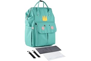 SONARIN Elegante Grande Mochila de Pañales para Bebé,Bolsa de Pañales Multifunción Impermeable Bolsa para Pañales de Viaje con Cambiador y Ganchos Carrito Bebé para Mamá & Papá
