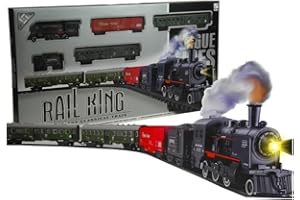 ULTIMAR BSD Chemin de Fer électrique de Train - 4 Moteurs, 4 Voitures, Son, lumière et fumée - Locomotive électrique - 25 pièces