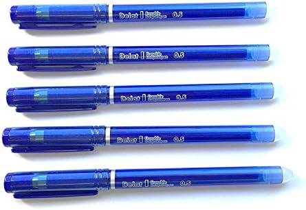 Delat Erasable Ballpoint Pen 0.5mm BLUE, 5-PACK