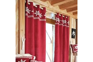 STOF Vallorcine - Tenda con occhielli, Dimensioni: 135 x 260 cm, Colore: Rosso