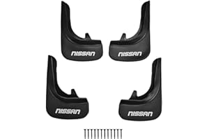 Apline Compatible avec Nissan Jeu de Bavettes Garde-boue Avant et Arrière de Voiture 4 Pcs Noir