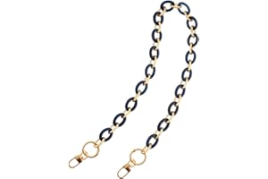 WANYI Chaîne de sac 60 cm en or en résine acrylique - Sangles de sac de rechange en métal - Sangles pour téléphone portable, portefeuilles pour sacs DIY - Sac à main, portefeuille avec mousqueton doré