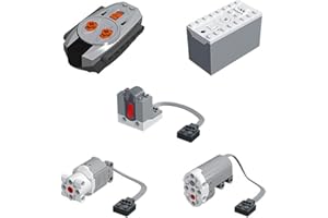 KeepDo Technic Power Functions Moteur, 5 pièces Kit Servomoteur Technic Ensemble Moteur télécommandé Jeu de Construction, Moteur Technic Power Function Steering Motor Compatible avec Lego Technic