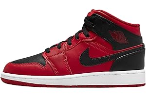 NIKE Air Jordan 1 Mid GS Trainers 554725 - Zapatillas de deporte para hombre, color negro y blanco