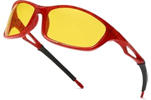 Long Keeper Nachtsichtbrille Autofahrer Sport, Nachtfahrbrille Anti-Blend Sonnenbrille Gelb für Herren Damen Nachtbrille zum Autofahren Sportbrille UV Schut