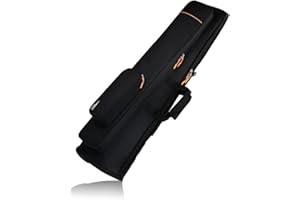 Vaguelly Tenor Trombone Bag, Oxford Waterproof Tenor Bass Trombone Gig Bag Backpack with 16 mm Padding, 2 Front Pockets, Trombone Carry Bag, Black