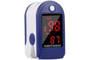 TATOONLY Pulsioxímetro de dedo con pantalla digital LED Monitor de sueño de oxígeno en sangre para mediciones de frecuencia del pulso (PR) y saturación de oxígeno (Spo2) (blue)