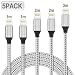Produktbild WUXIAN Phone Ladekabel MFi Zertifiziert USB Nylon Kabel 5 Pack [3/3/6/6/10FT] für iPhone XS/X/XR/Max/8/8Plus/7/7Plus/6 Plus/6/5/5S/6s,Pad Mini/Air,Pod 5/7 - Sliber