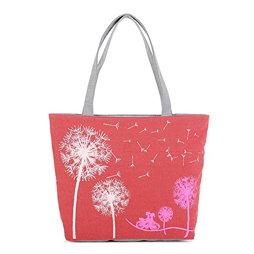 Cadillaps Stoffbeutel Tragetasche Shopper Leinwand Vintage Einkaufstasche Mit Löwenzahn