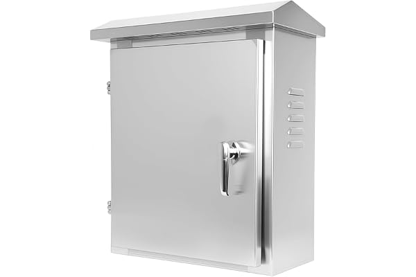 Vattentät distributionslåda i rostfritt stål för utomhusbruk, 30 x 25 x 15 cm, strömfördelningsbox utomhus, ytmonterad, kan användas både inomhus och utomhus