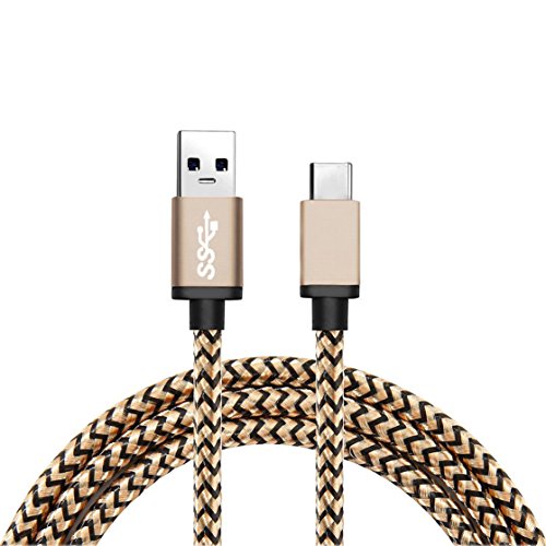 Romtronic 2-Stücke 3FT / 0.9M USB 3.1 Type C zu USB Standard Type A 3.0 Kabel, Nylon geflochtene Datensynchronisierung mit Ladekabel (Gold ,rot) - 3