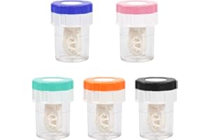 Pinsheng 5 Stück Kontaktlinsenbehälter, Kontaktlinsenreiniger mit Körbchen, Manuelle Rotationswäsche Kontaktlinsen, Kontaktlinsen Kästen für den Täglichen Reinigung