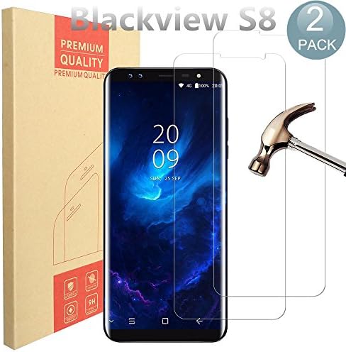 [2 Pack] Blackview S8 Screen Protector, PULEN Premium Quality Tempered Glass Protective Film 0.33mm Anti-Bubble Shield 9H Hardness Clear Scratch Resist Bubble-free Anti-Fingerprint for Blackview S8