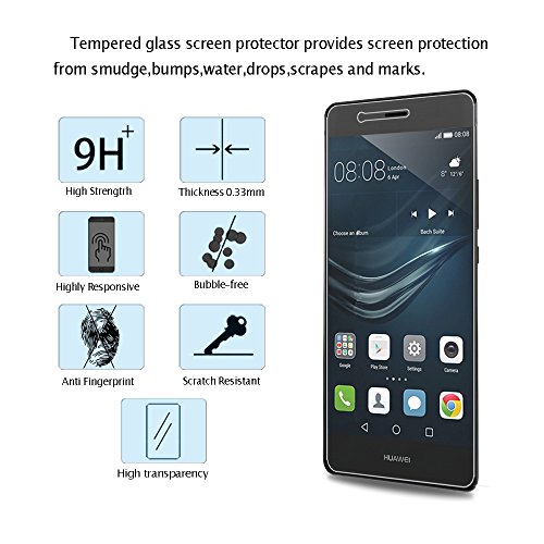 HUAWEI P9 Lite Panzerglas Schutzfolie, [2 Stück] Hi-Luck 0.33mm Premium Ultra-Klar Glasfolie Displayschutzfolie Schutzglas für HUAWEI P9 Lite (9H, Anti-Kratzer, Blasen-frei) - 3