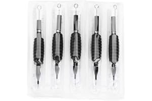 DIOCHE Kit de tubos de agujas de tatuaje, 5PCS/Set Kit de agarre de tubos de silicona y agujas de tatuaje estériles desechables 1RL 3RL 5RL 7RL 9RL Kit de herramientas de tatuaje de maquillaje (3RL)
