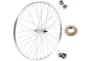 MADICKS RUOTA/CERCHIO POSTERIORE 26" X 1. 3/8 + PIGNONE 18 DENTI BICI ATTACCO STANDARD ALLUMINIO/ACCIAIO 26X1.38 OLANDA - BICICLETTA CITY BIKE - PASSEGGIO DADI DI FISSAGGIO E FLAP INCLUSI 1 VELOCITÀ