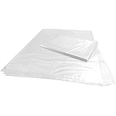 Wowfit 10 CT 30x40 inches 1.6 Mil Clear Plastic Flat Open Poly Bags Great for Proving Bread, Dough, Storage, Packaging and Mo