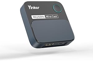 YINKER 4K60Hz HDMI Wireless Display Dongle, 4K@60Hz Instant Streaming Adapter for iOS, MacOS, Android, Windows, Compatibile con Miracast, Airplay, DLNA orizzontale o verticale