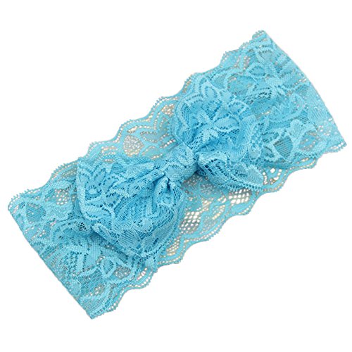 Sanwood Kids Baby Girl Lace Bowknot Headband Headwear (Blue)