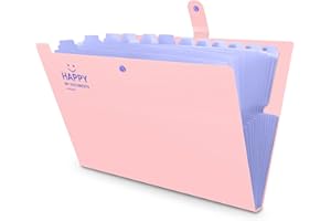 HAISSKY 12 Tasche Cartella Portadocumenti, Cartellina Espandibile Fogli A4 Accordion Document Organizer File Folder Portatile